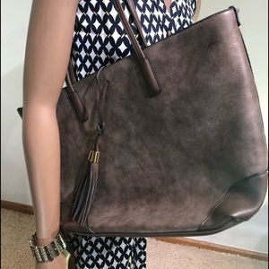 A + Metallic Brown Gold Tote Bags